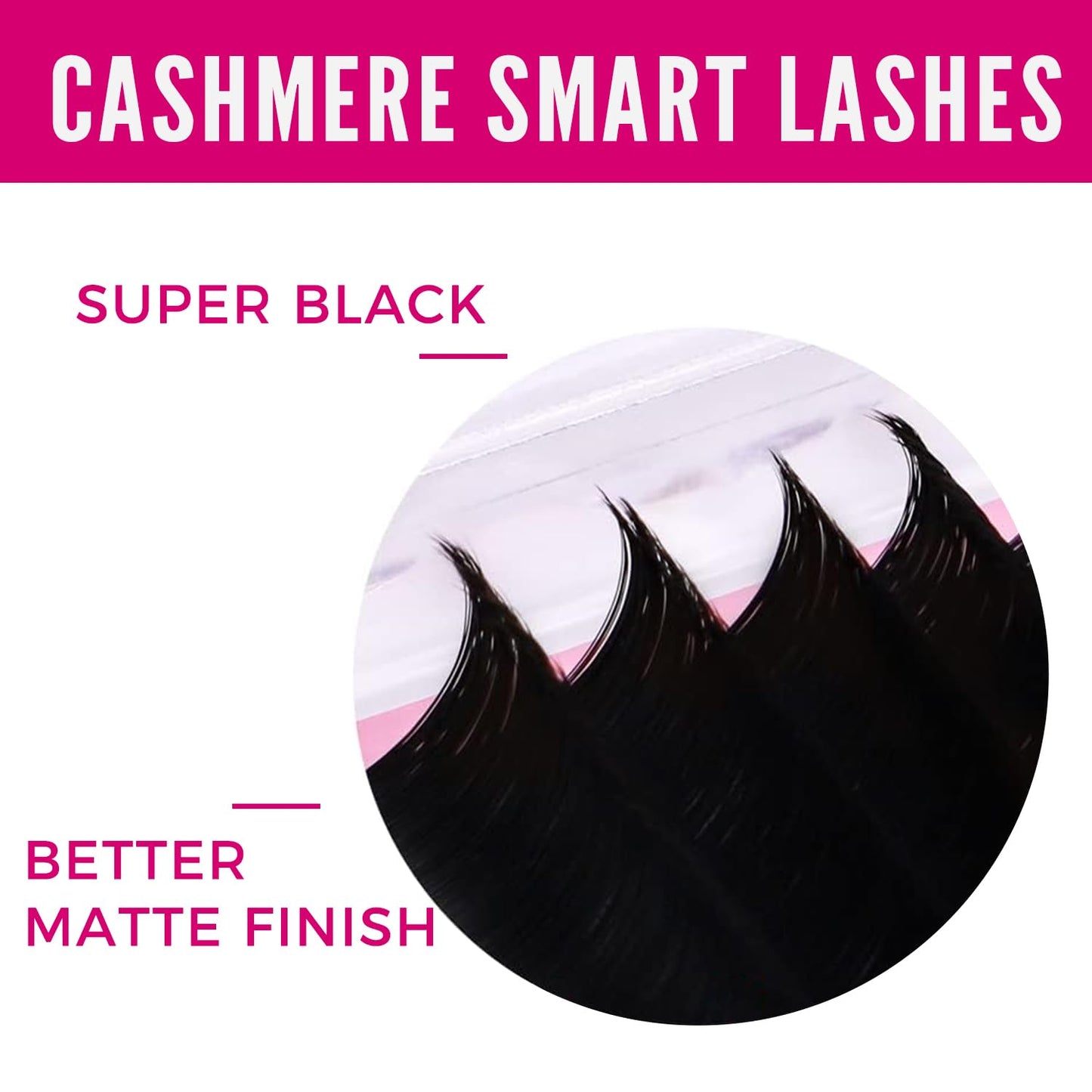 VEYES INC Cashmere Smart Fan Lash Extensions 0.03 0.05 0.07 C/CC/D Curl 8-20mm Mixed & Single Length, Super Matte Black Volume Lashes, Professional Supplies for Lash Techs (0.07 D 8mm)