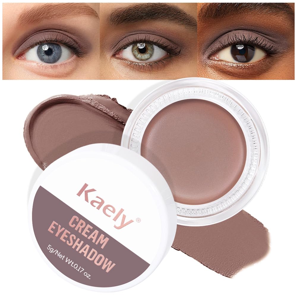 evpct Matte Stone Single Cream Eye Shadow Palette Pot Makeup for older Women, Highly Pigmented Monochrome Cream to Powder Eyeshadow Palette Matte Liquid eyeshadow, Natural Waterproof Blendable
