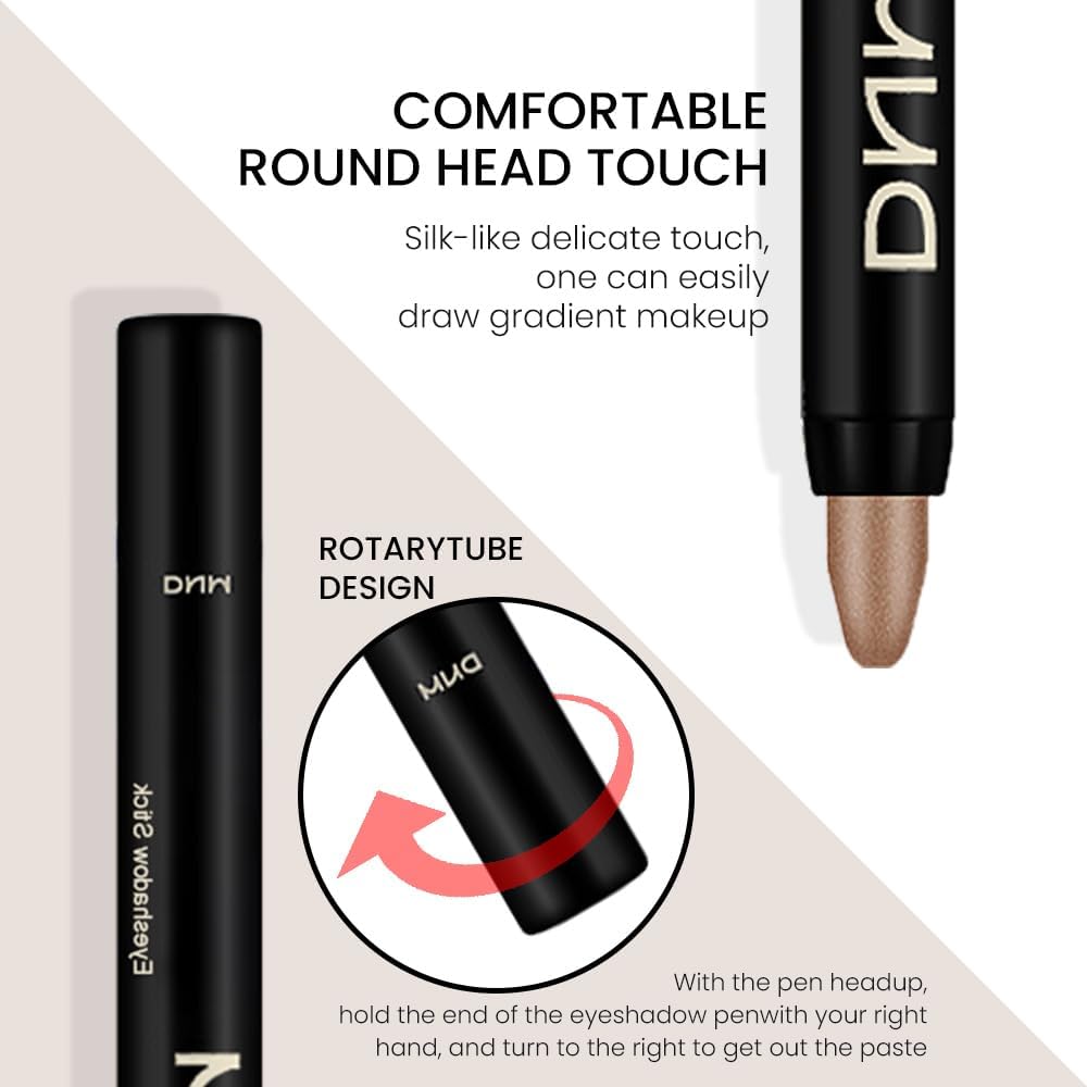 evpct 2Pcs Cream Eyeshadow Sticks Set for Eyes Waterproof, Bronze Shimmer Matte Eye shadow Stick Pencil Pen Bulk sombras en crema para ojos 20+20