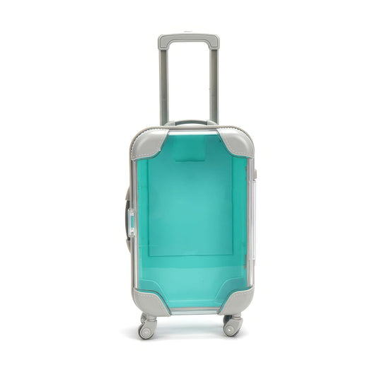 False Eyelash Storage Box, Portable Travel Organizer Mini Luggage False Eyelash Tray Makeup Tool (GREEN)