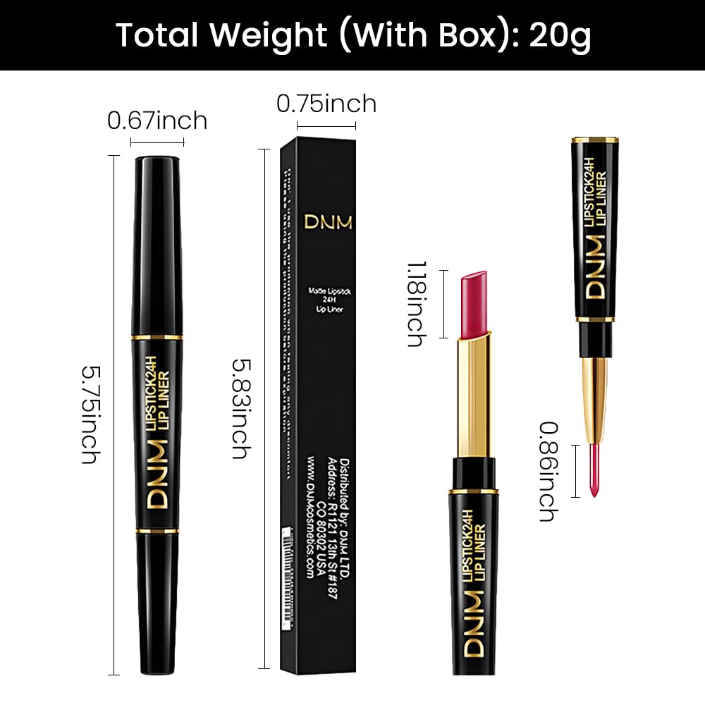 evpct 1Pcs Red Velvet Matte Lip Liner and Lipstick Combo Set Kit for Women, Lovely Sexy Rose Red Magic 24 Hours Lipstick and Lip Liner Gloss Stain Makeup Set Long Lasting Waterproof 24 labial, 41#