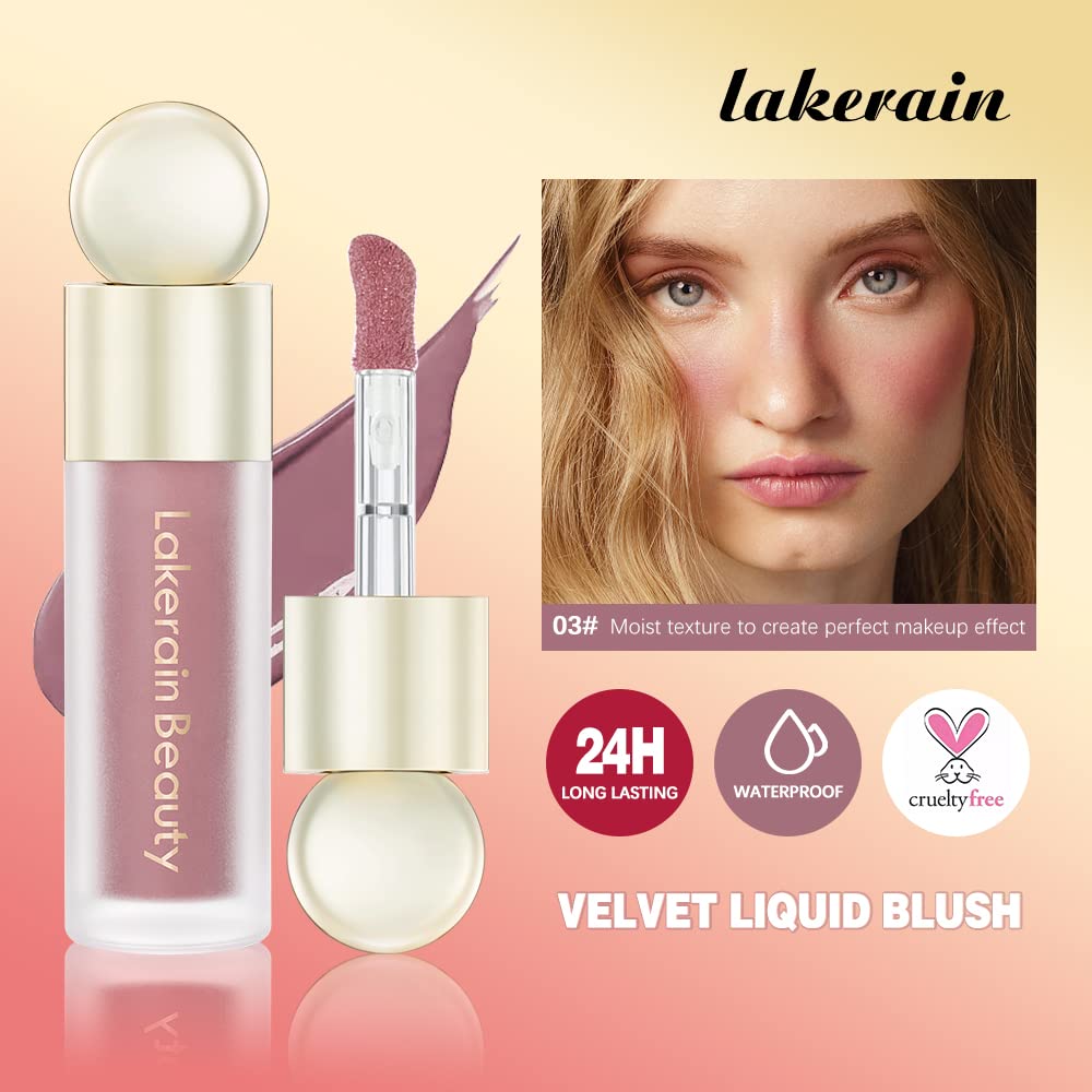 Liquid Blush For Cheeks, Soft Velvet Cream Blush Face Blush Makeup, Pink Blush Red Blush Skin Tint, Natural-Looking Matte Finish Makeup Blush Stick, Waterproof&Long Lasting Dewy Cheek Tint, Moisturizing&Lightweight Blendable Feel Blush Makeup (1#)