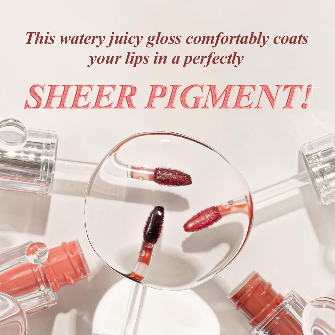 TIRTIR Waterism Tinted Lip Gloss #04 Fig Peach, 0.14 Fl Oz – Kiss Ready Lipgloss, 12H Long Lasting Non Sticky Natural Tinted Glow Korean Multiuse Cheek and Lip Tint for Women gift