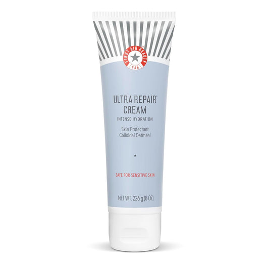 First Aid Beauty - Ultra Repair Cream, Intense Hydration Whipped Colloidal Oatmeal, Clinically Proven to Strengthen Skin Barrier in 7 Days & Helps Relieve Eczema, Luxury Face & Body Moisturizer, 8 oz