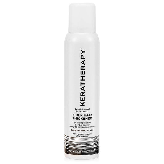 Keratherapy Keratin Infused Perfect Match Fiber Hair Thickener Spray, Dark Brown to Black, 4 fl. oz., 140 ml - Volumizing, Thickening, & Concealing Hairspray for Scalp Coverage, Roots & Thinning Areas