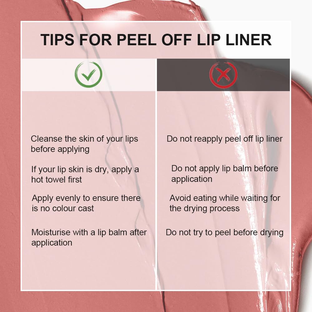 3 Colors Peel Off Lip Liner Stain with Tweezer, Long Lasting Waterproof Lip Tint Stains Makeup Set with Matte Finish for Women, Natural Look, Easy to Use, for All Skin Types (#234, M)