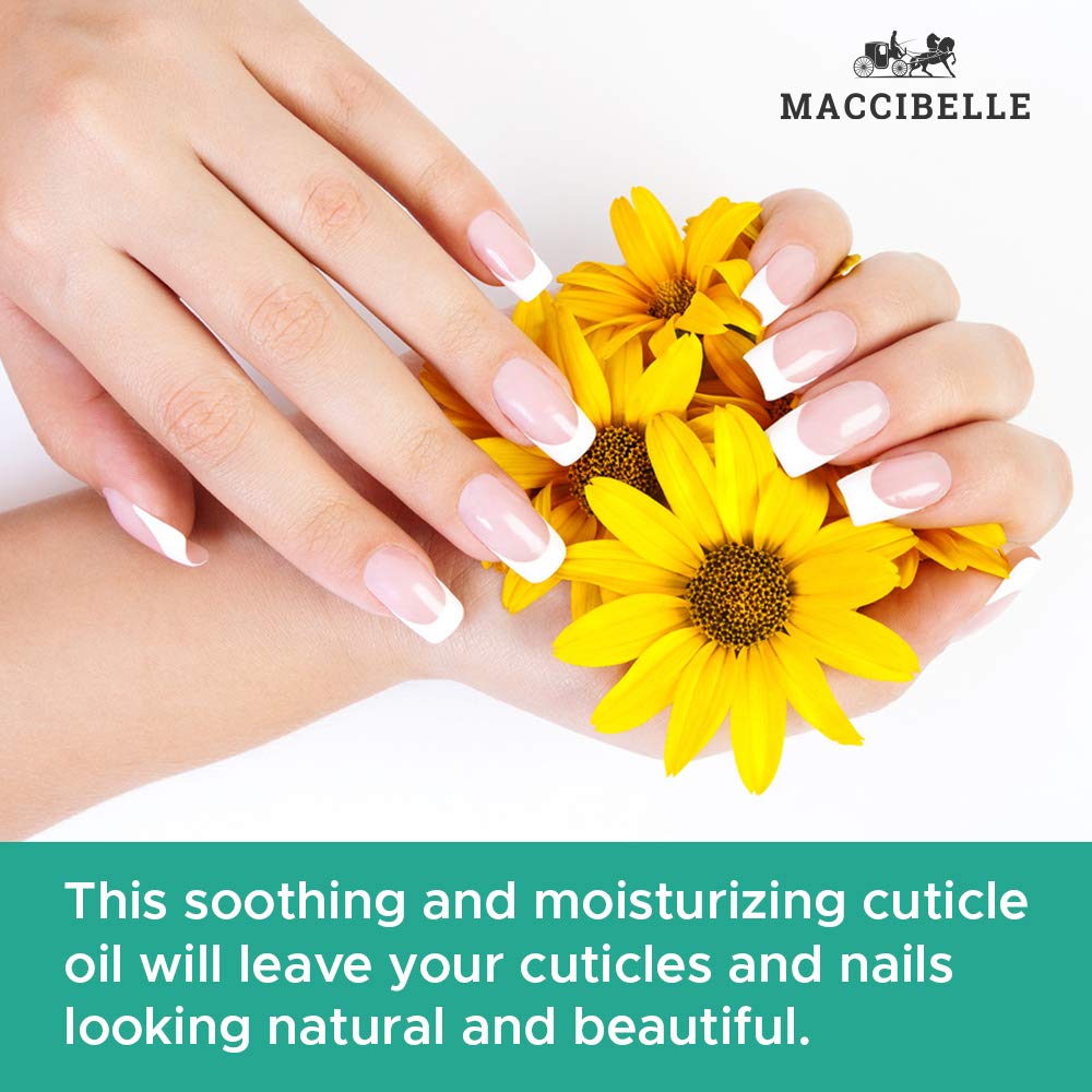 Maccibelle Cuticle Oil 0.5 oz - Heals Dry Cracked Cuticles (Peppermint, 0.5 Fl Oz)