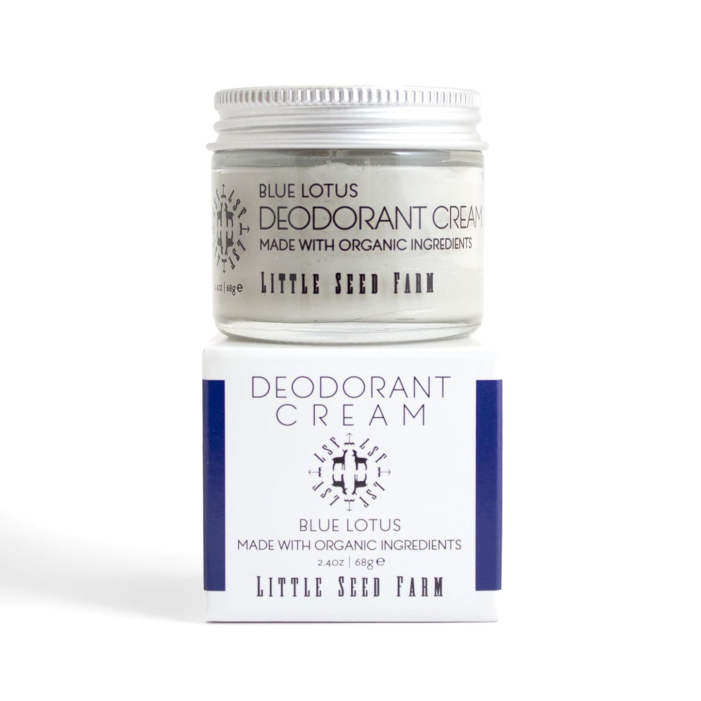 Little Seed Farm All Natural Deodorant Cream, Aluminum Free Deodorant for Women or Men - Blue Lotus, Net Wt. 2.4oz | 68g