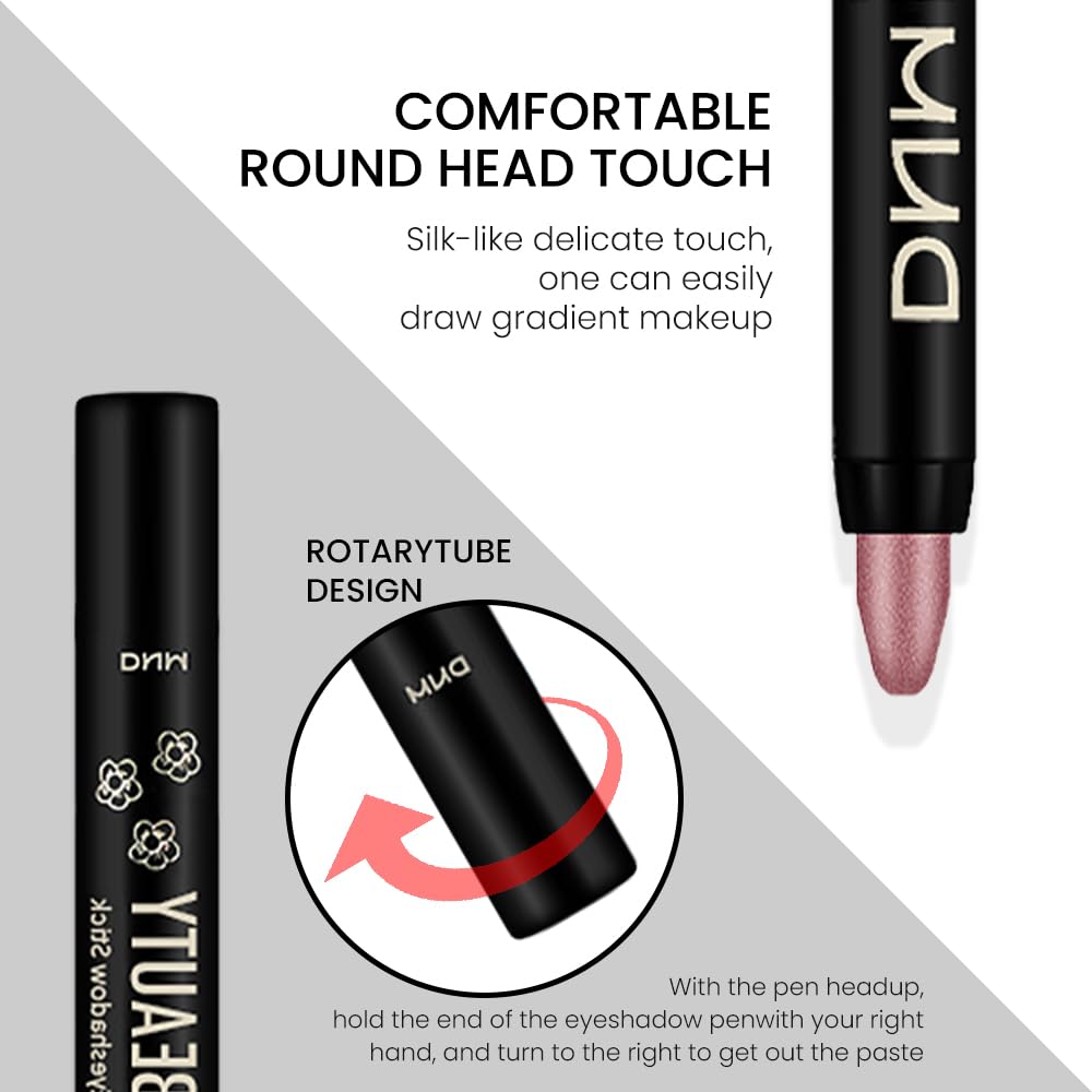 evpct 2Pcs Cream Eye Shadow Brightener Sticks Set for Eyes, Caramel Matte Pencil Eye shadow Applicator Stick Pen Palette Makeup Waterproof sombras en crema para ojos 18 + 27