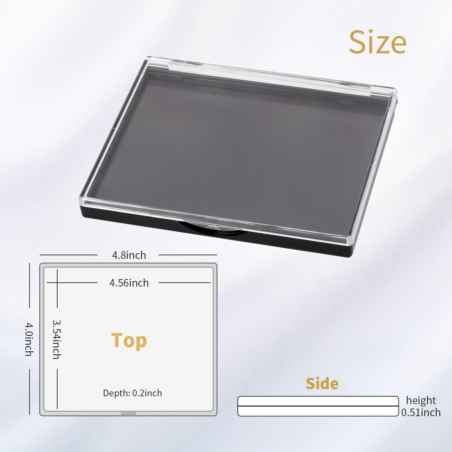 Magnetic Makeup Palette with Clear Top, 5 Pack Empty Eyeshadow Palettes depots Travel Storage Box for DIY Cosmetics Bronzer Highlights Powder (Small Palette - 4.8" x 4")