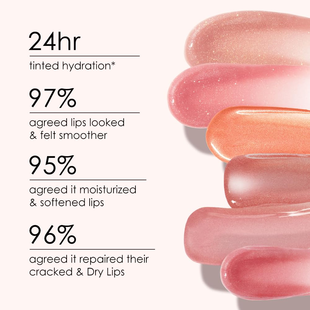 CATKIN Tinted Lip Balm Glitter Lip Stain Ultra Hydrating Lip Moistrurizer Lip Care with Vitamin E Nourishing For Cracked & Dry Lips 0.12 oz C13 Sea of stars - Champagne