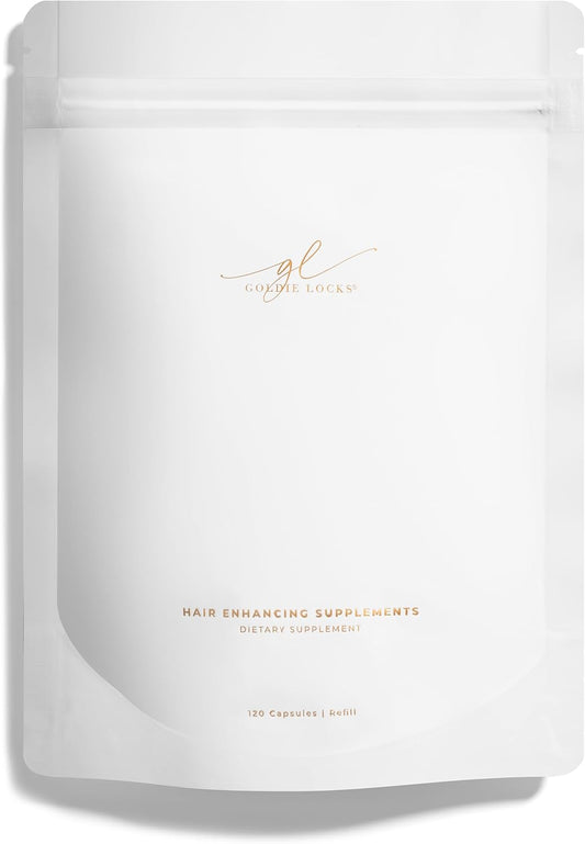 Goldie Locks Hair Growth Supplements Original Formula Refill, Hair Supplements for Stronger & Healthier Locks, Vitamins That Enhance Hair, Skin, and Nails, 120 Count