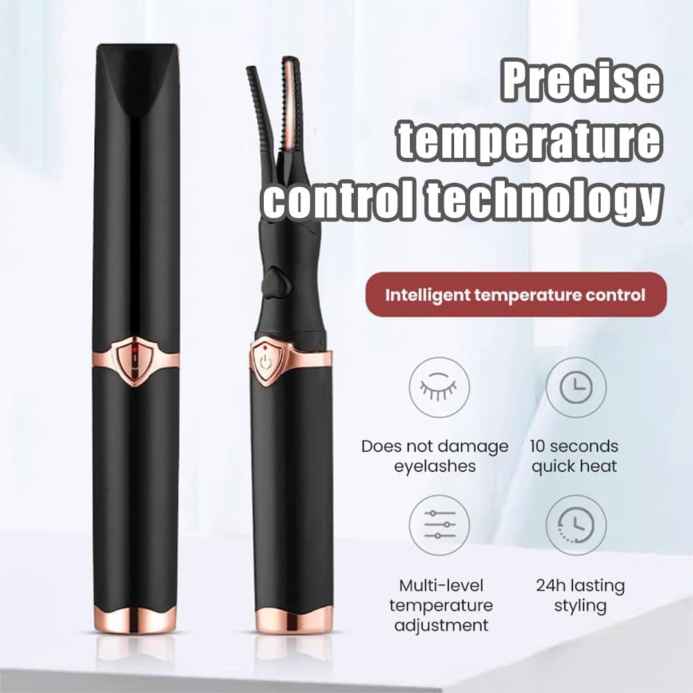 Peshoriadm Eyelash Curler, Electric Eyelash Curler Heated, 2025 New Heated Eyelash Curler with USB Charging, 3 Heat Modes and Smart Temperature Control, Natural Curling 24h Long-Lasting Curl (2Pcs-A)