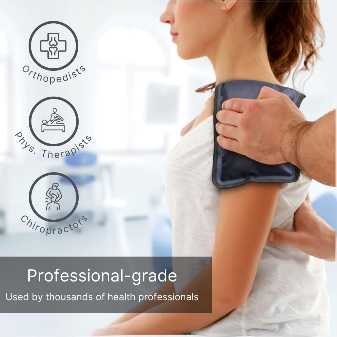 2 FlexiKold Gel Ice Packs - Ice Packs for Injuries Reusable, Back Pain Relief, Knee Ice Pack Wrap, After Surgery, Ice Pack for Knee - 6303-COLD-2PK by NatraCure - Medium – 2PK