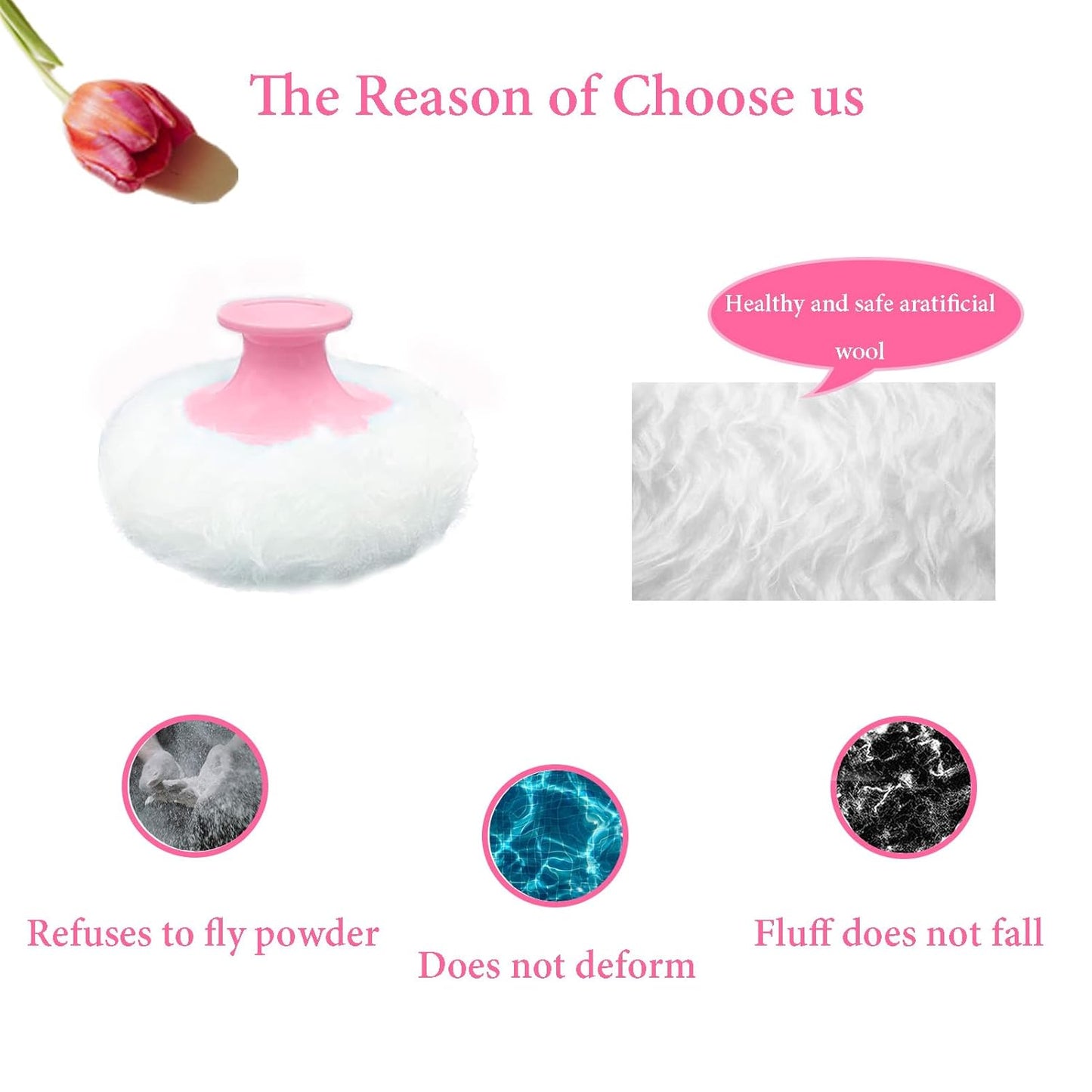 Body Powder Puff and Container for Dusting Powder, Women Powder Puff and Powder Case for Bath and Travel (Light Green)