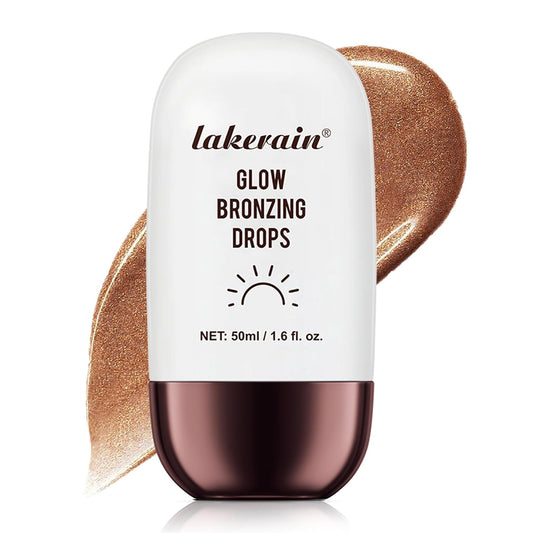 Bronzing Drops For Face, Liquid Bronzer Glow Drops, Face Body Shimmer Glow Illuminator, Nourishing Skincare Bronzer Shimmer Oil, Waterproof Moisturizing Body Highlighter(03 Deep Bronze Glow)