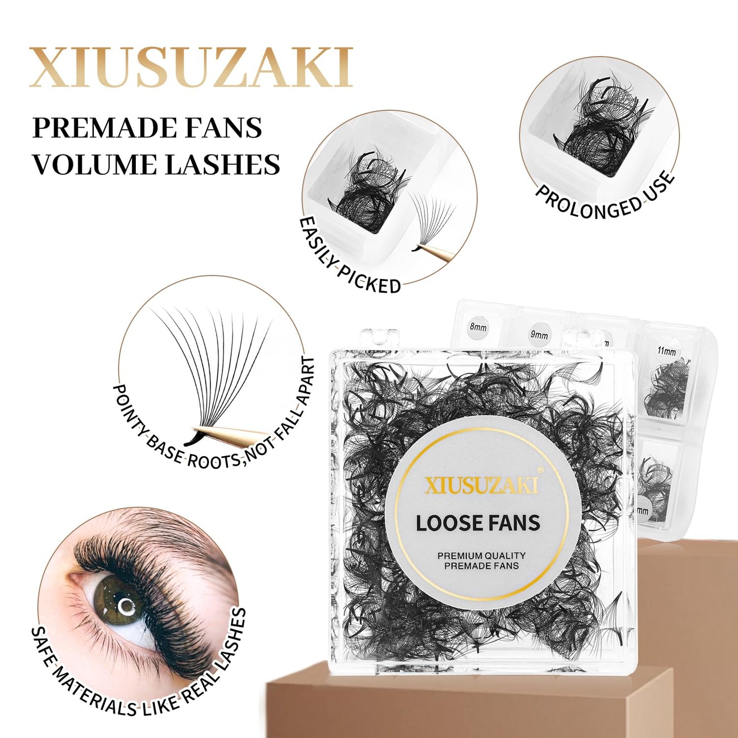 Premade Fans Eyelash Extensions 600 Fans 10D Premade Lash Fans Volume Lash Extensions 0.07 Thickness Eyelash Extension D Curl 14mm Fluffy Soft Handmade Loose Fan(600Fans-10D-0.07-D,14mm)