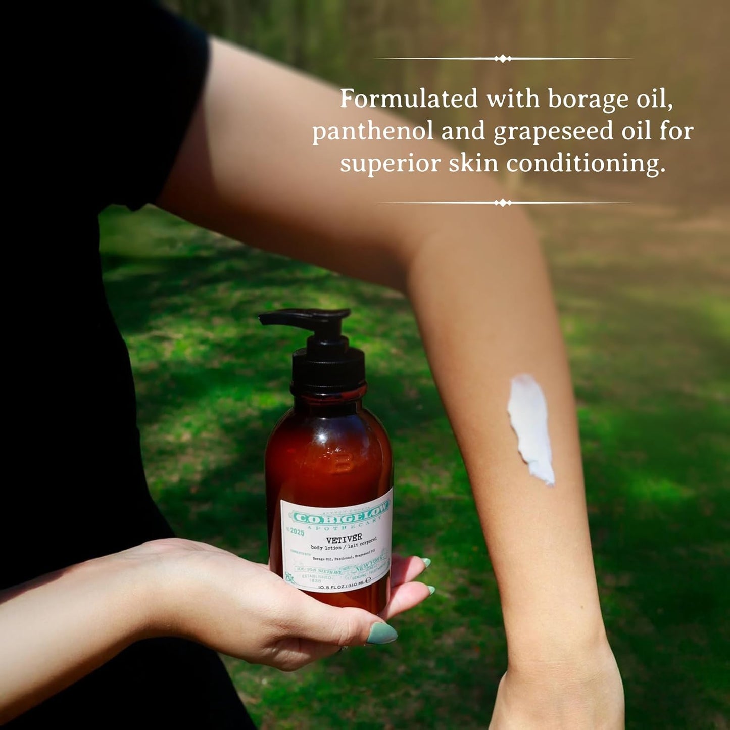 C.O. Bigelow Iconic Collection Vetiver Body Lotion, Scented Body Cream with Grapeseed Oil and Shea Butter, 10.5 fl oz