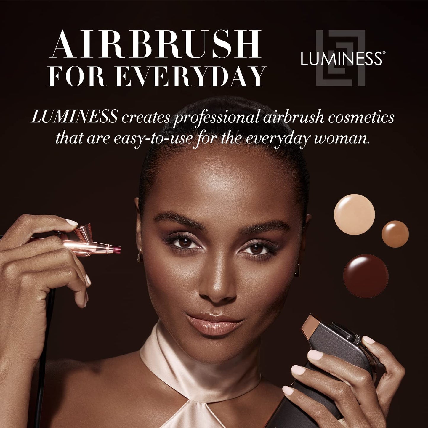 Luminess Air Silk 4-In-1 Airbrush Foundation- Foundation, Shade 100 (.5 Fl Oz) - Sheer to Medium Coverage - Anti-Aging Formula Hydrates and Moisturizes - Professional Makeup Kit for Cordless Air Brush