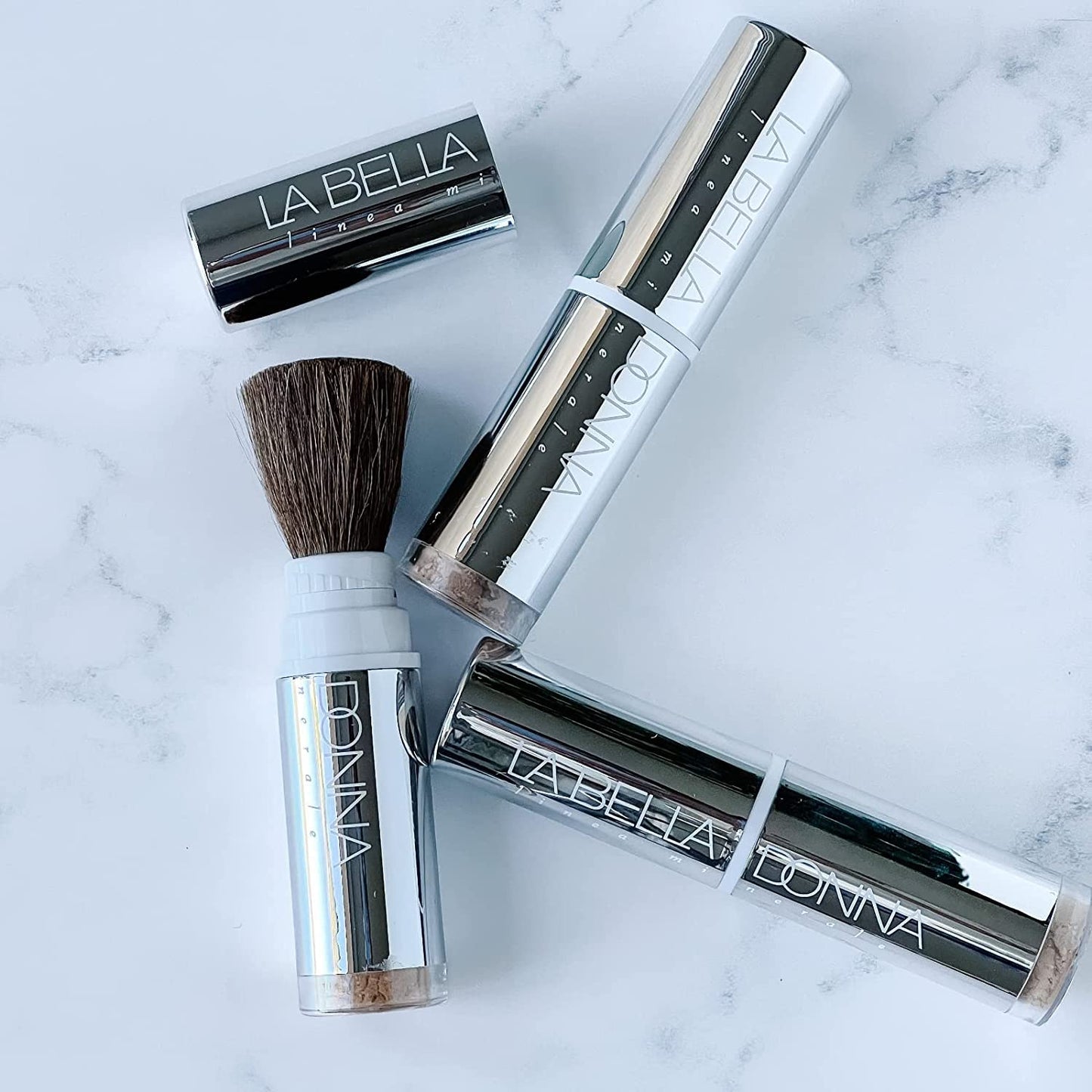 Minerals on the Go - (Dispensing Brush w/Loose Foundation) in Peche