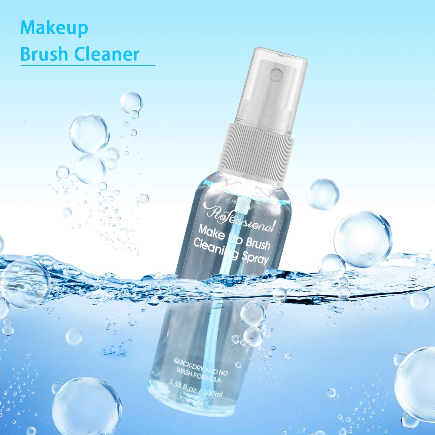 Makeup Brush Cleaner for Cosmetic Brushes, No-washing Quick Drying Deep Cleaning Spray Ideal for Makeup Brushes Sponges for Women Girls 3.38 oz