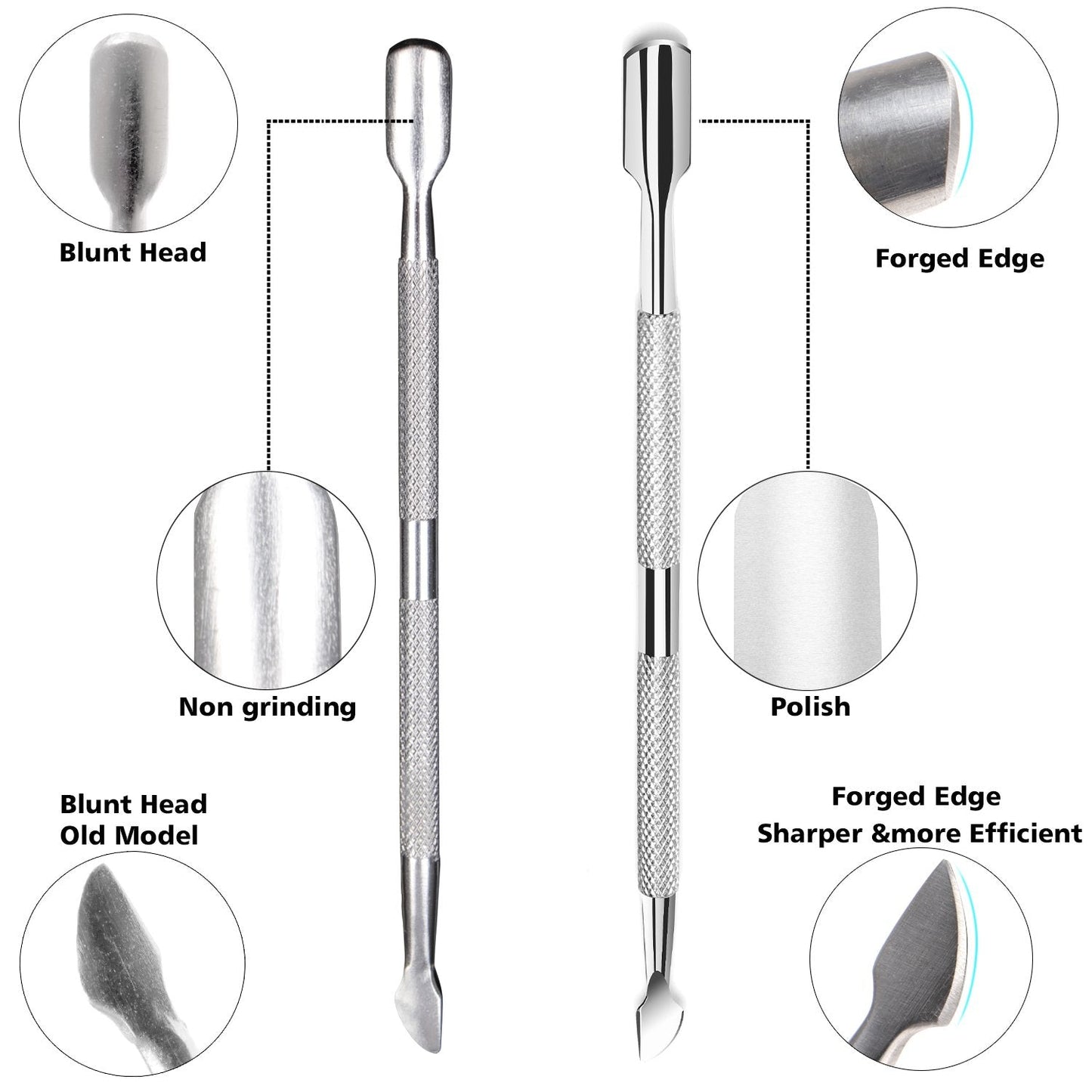 Ejiubas Cuticle Pusher Cuticle Nipper Stainless Steel Cuticle Trimmer Cuticle Remover Tool Set for Fingernails and Toenails Pedicure Manicure Tools Silver Christmas