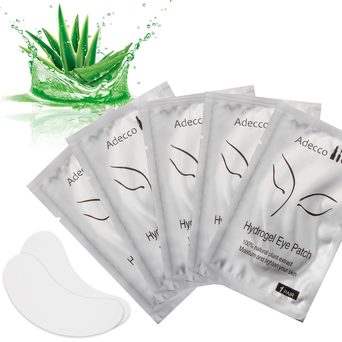 AHIER Eyepads Eyelash Extensions Lint Free, 100 Pairs Set Eye Pads for Lash Extensions, Hydrogel Eye Patch DIY False Eyelash Lash Extension Makeup Eye Gel Pad