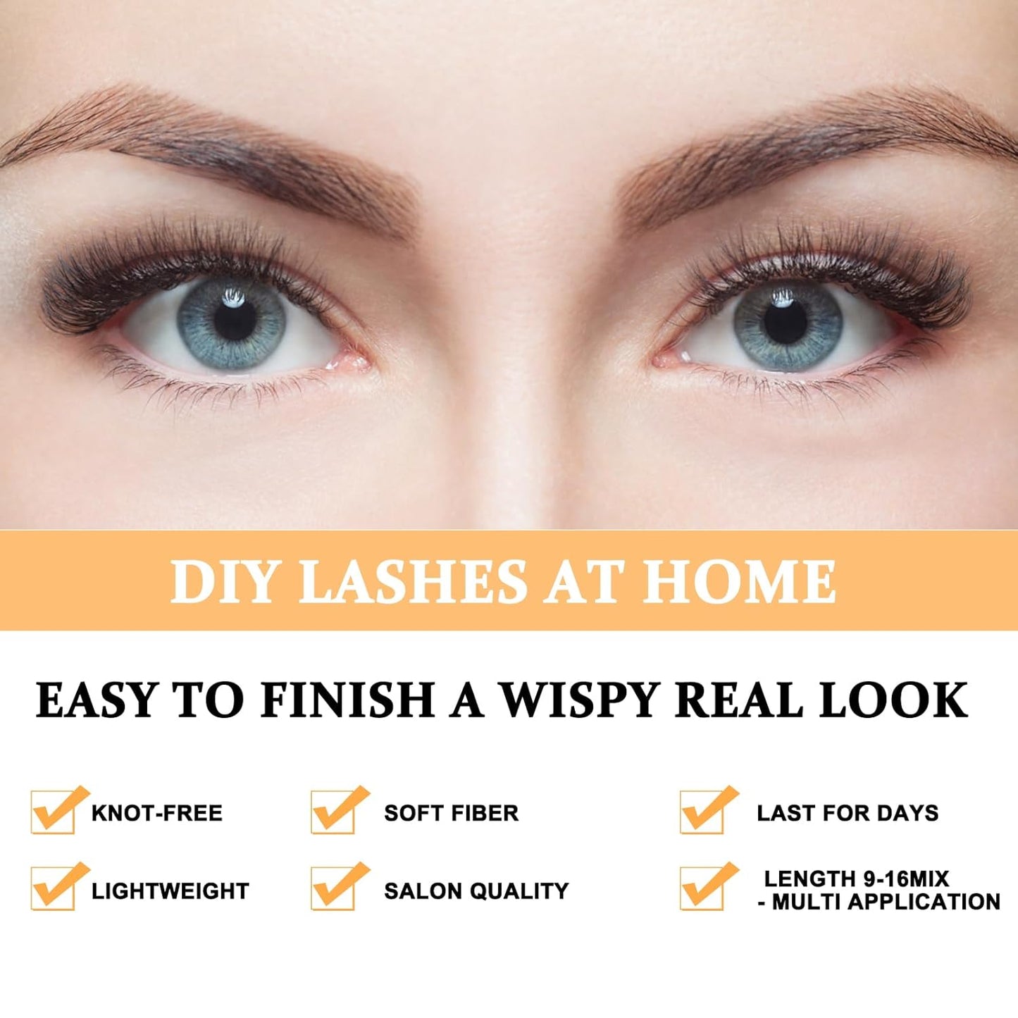 B&Qaugen Lash Clusters 40D-C-10-18MIX Individual Lashes 280 Clusters False Eyelash 40D 40D 50D Lash Clusters Extensions Individual Lashes Cluster DIY Eyelash Extensions at Home (40D-C,10-18MIX)