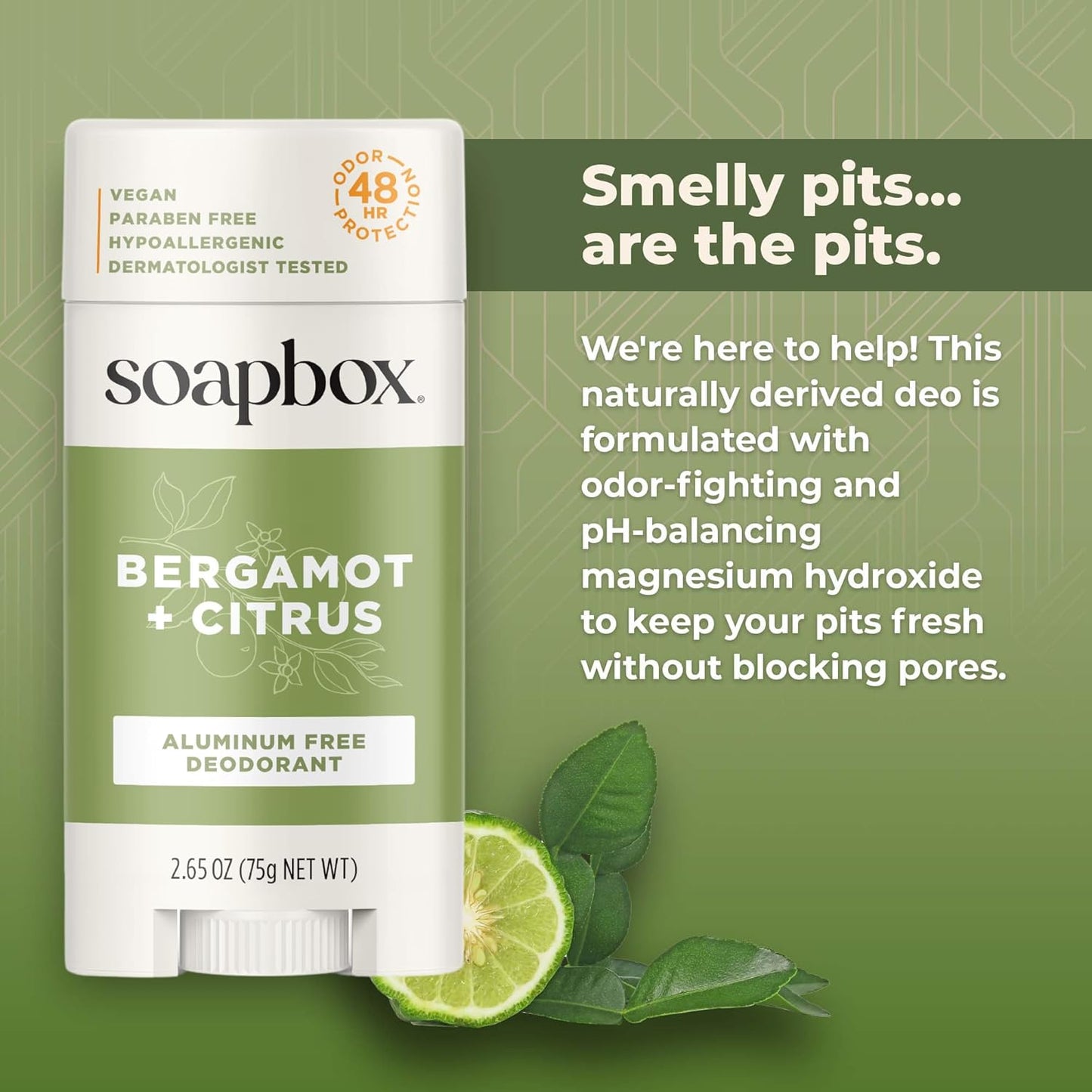 Soapbox Aluminum Free Deodorant, Coconut & Vanilla Scented Deodorant, Scented Aluminum-Free Natural Deodorants, 2.65oz