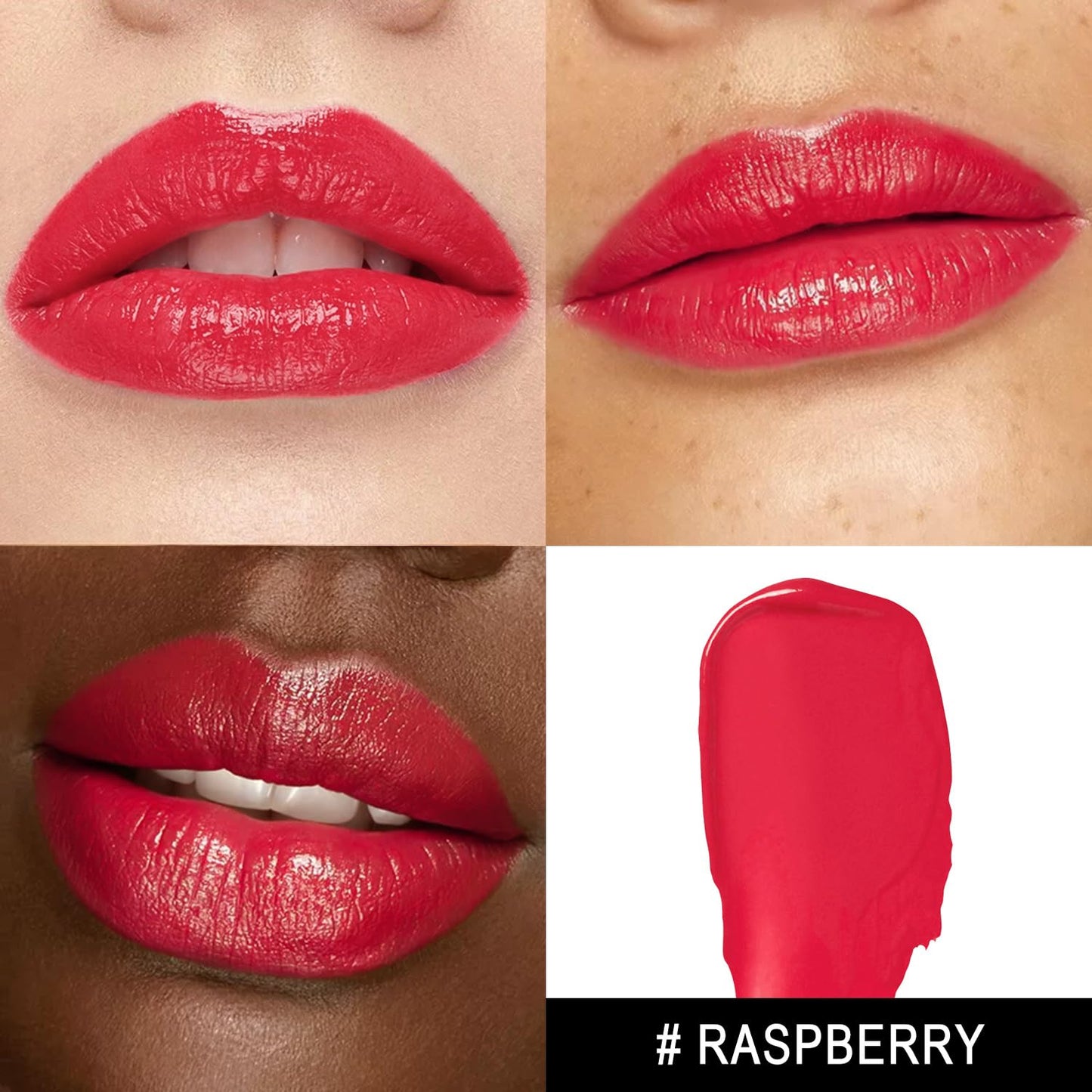 MAKI YIKA Moisture Red Lipstick for Women Hydrate Tinted Lip Balm for Dry Cracked Lips Weightless Glossy Lip Color Juicy Finish, MA066 Raspberry