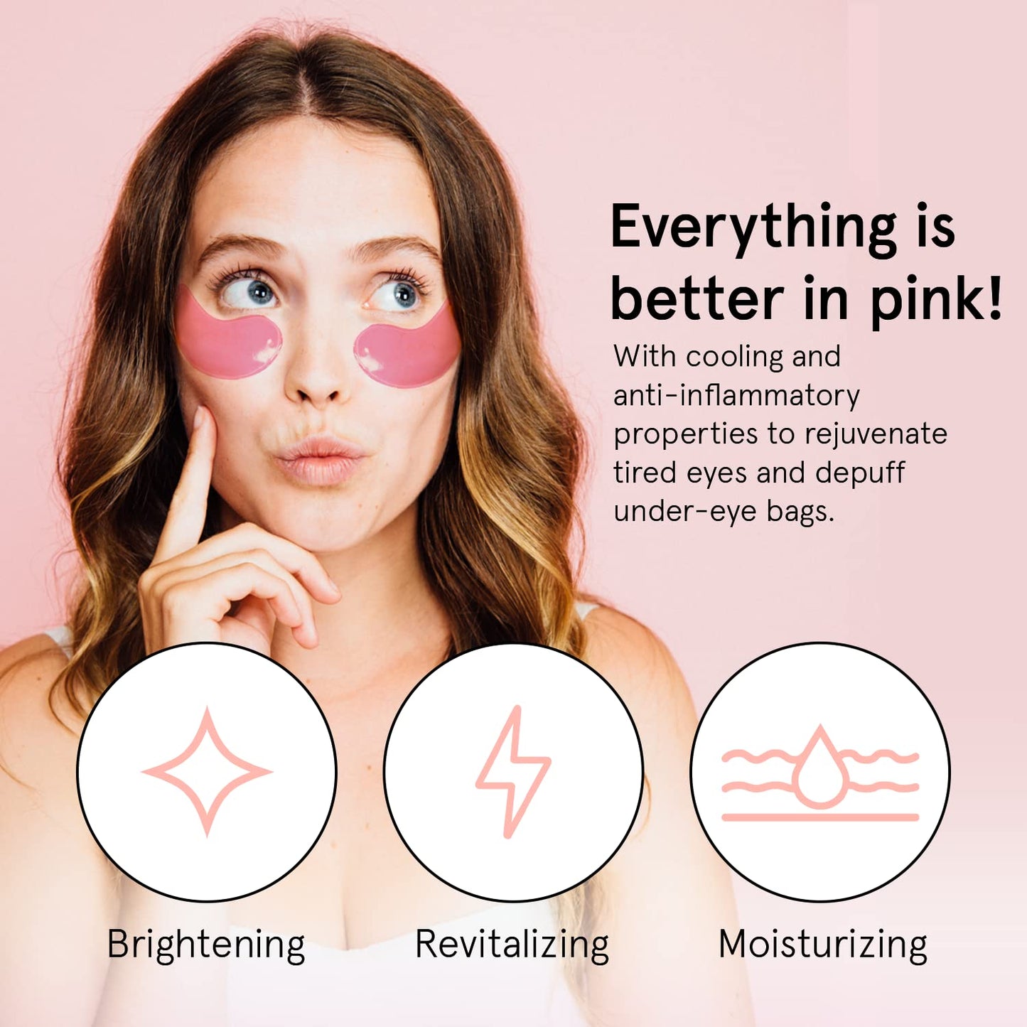 grace & stella Award Winning Under Eye Mask (Pink, 48 Pairs) Reduce Dark Circles, Puffy Eyes, Undereye Bags, Wrinkles - Gel Under Eye Patches - Gifts for Girlfriend - Vegan Cruelty-Free Self Care