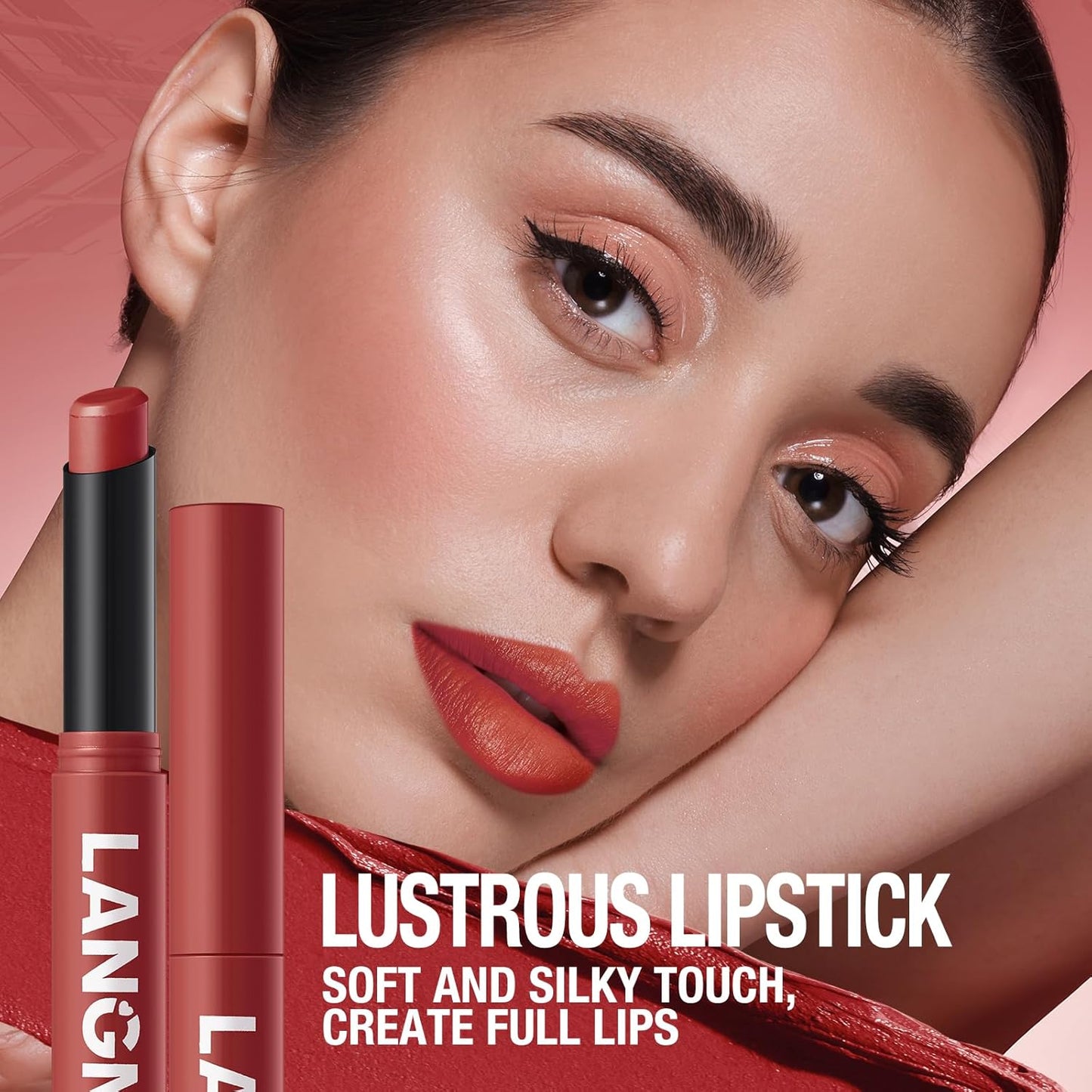 Jolilab 2Pcs Velvet Matte Lipstick Nude Matte Soft Dark Color Stick High Pigmented Long-Lasting Waterproof Lip Stick Lip Balm Beauty Cosmetics Gift for Girls and Women（05#+06#
