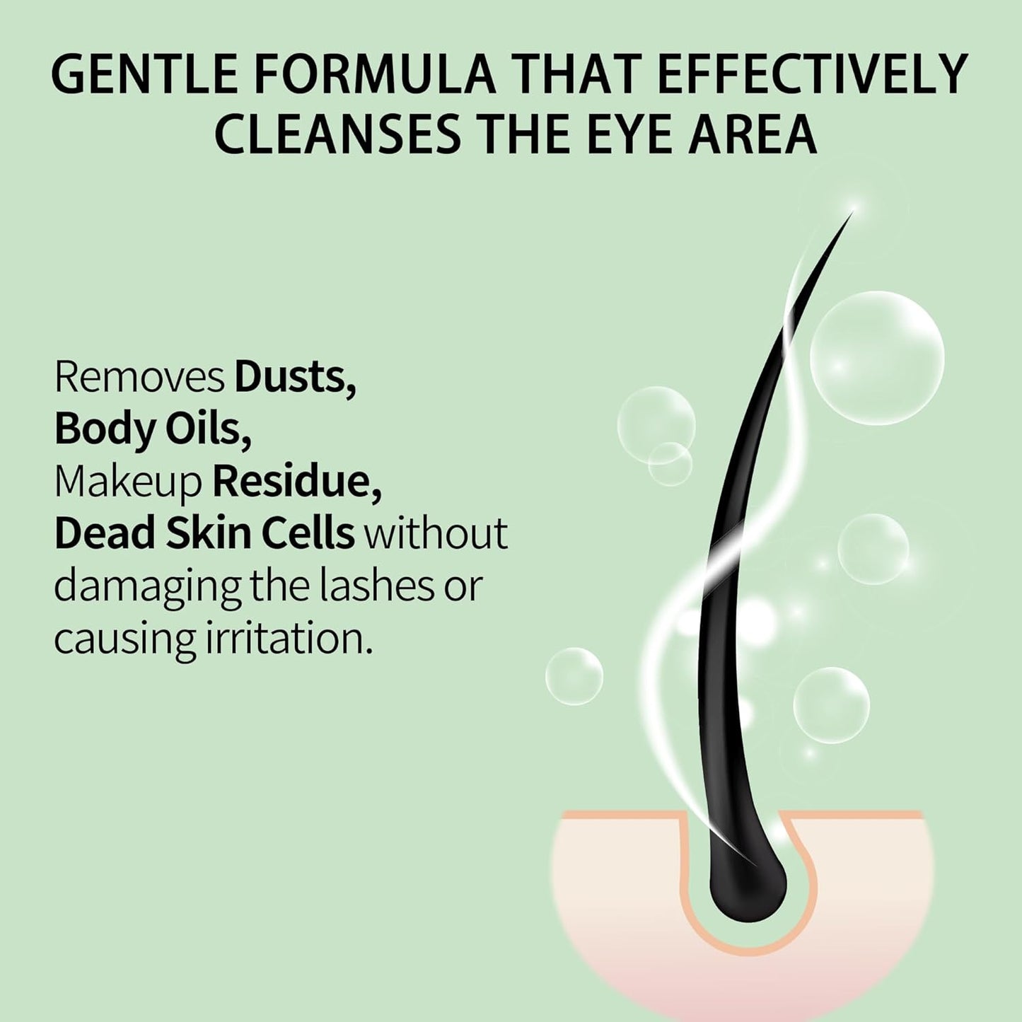 Lash Shampoo Bulk, Eyelash Cleanser for Extensions 1 Liter, Safe Makeup Remover, Non-irritating or Burning Formula Eyelid Foaming Cleanser for Professional Salon and Home Use (Aloe Vera-1L)