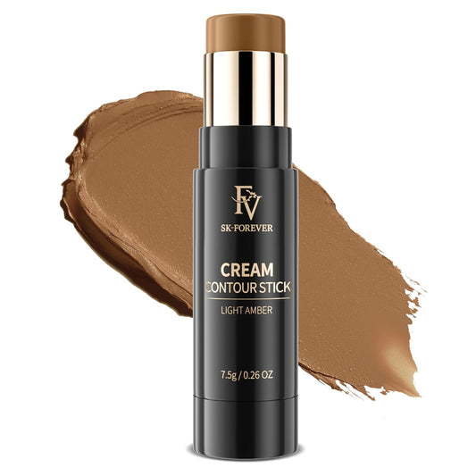 FV Cream Contour Stick, Highly Pigmented & Blendable Contour Bronzer Stick, Long Lasting & Waterproof Contouring Stick for a Naturally Sculpted Look, Beginner Friendly, 04 Light Amber