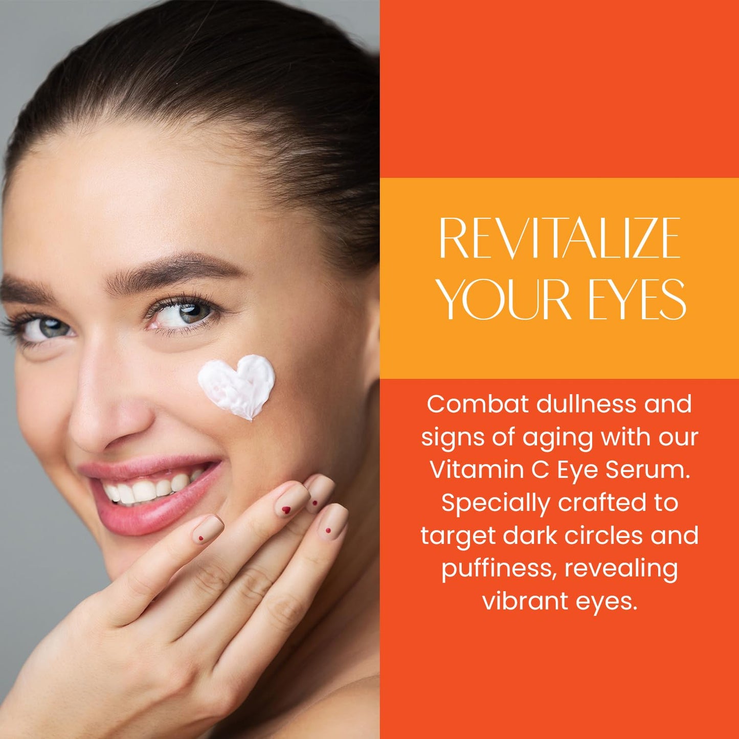 Vitamin C Under Eye Serum - Anti Aging - Reduces Eye Bags, Puffiness, Dark Circles & Wrinkles, Hydrating Eye Serum - Cruelty Free Korean Skin Care For All Skin Types - 1 oz / 30 ml