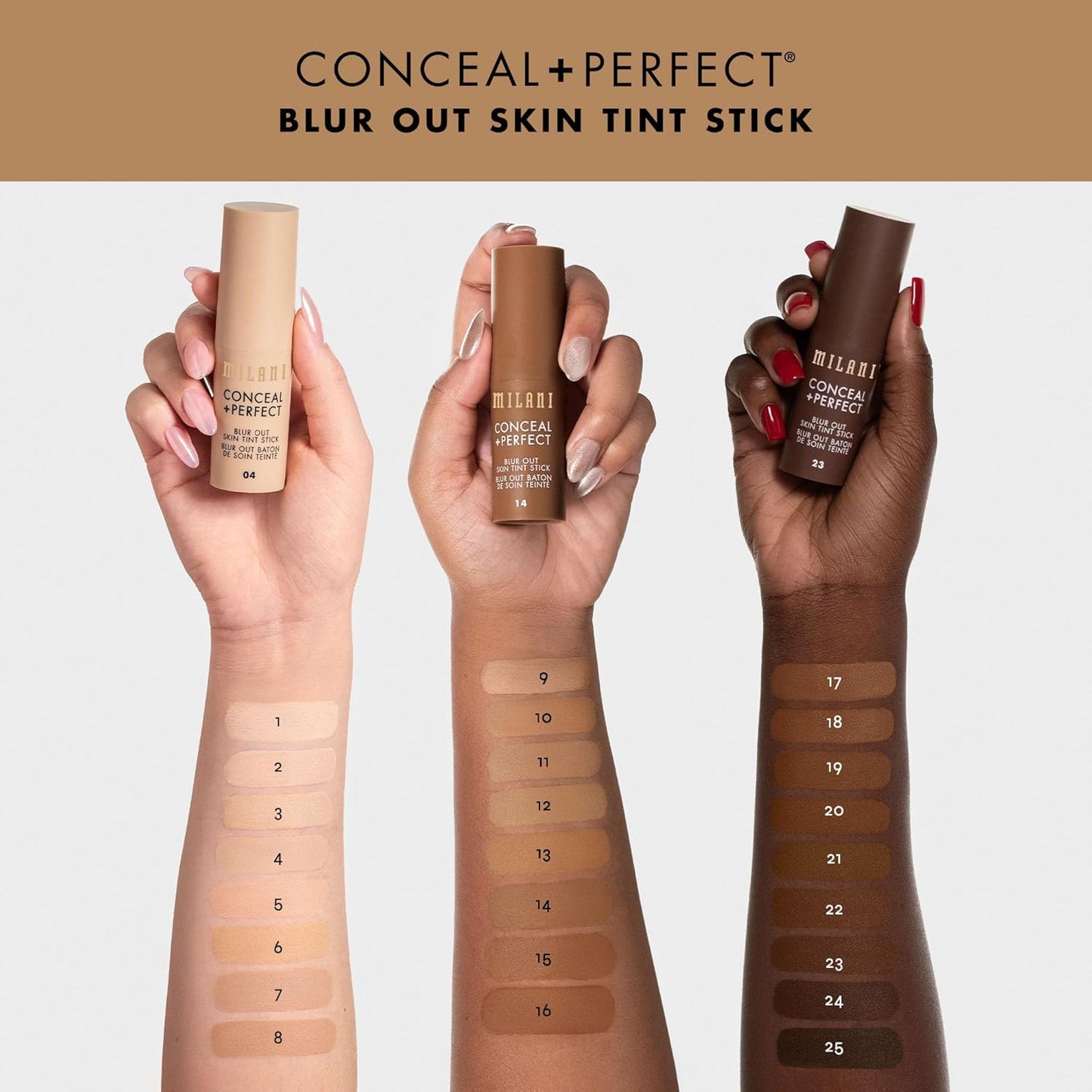 Milani Conceal + Perfect - Skin Tint Stick, Blur Out Tinted Moisturizer Makeup, Shade 019