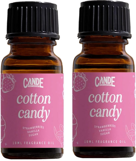 CANDECraftCo Premium Fragrance Oil – Diffuser Oils Fragrances Scented for Home, Candle Soap Making Supplies, Aromatherapy Blends for House (0.34 Fl Oz) (2-Pack, Cotton Candy)