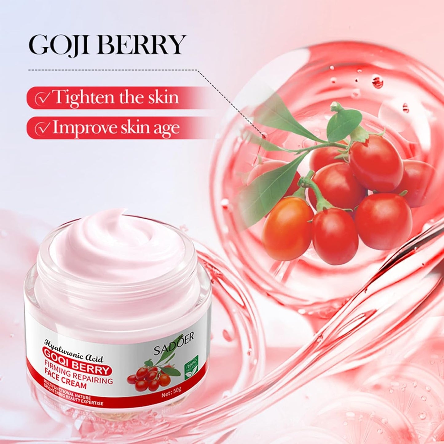 Goji Berry Skincare Sets, 6 In 1 Complete Facial Care Kit Antioxidant, Anti Aging Skin Care Set For Tighten, Lift & Reduce Wrinkles, Goji Berries Face Care Set For Women, Beauty Gift Set For Girls