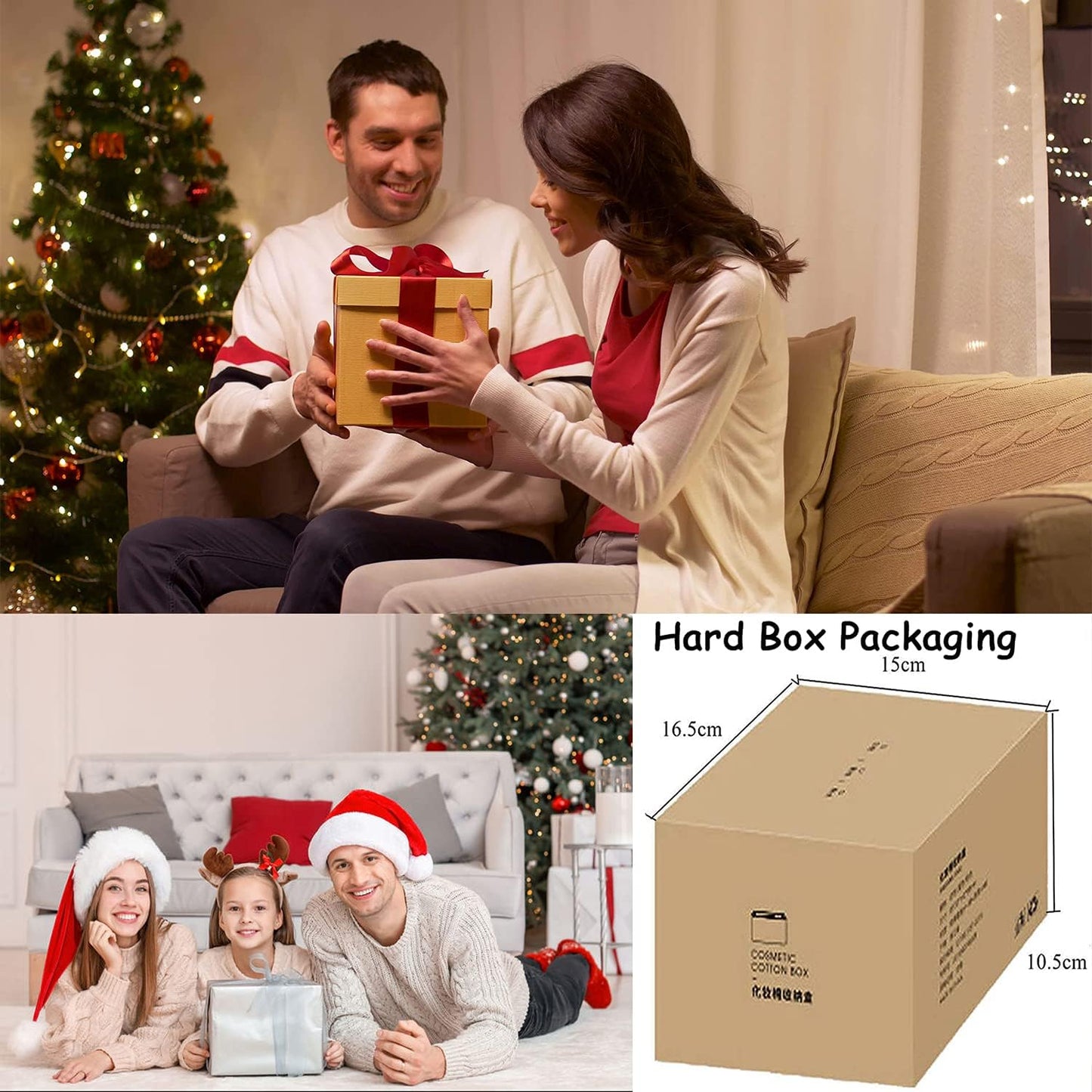 Tecbeauty Qtips Storage Organizer - 2-Grid Dispenser with Hinged Lids for Swabs, Balls, Pads, Pink