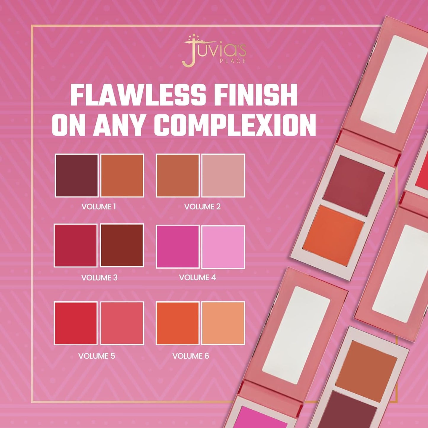 Juvia's Place Blushed Duo Blush - Two Tone Pigmented Buildable Pressed Mineral Powder - Rosy Natural Cheeks Matte Fresh Finish for All Skin Color -Volume2