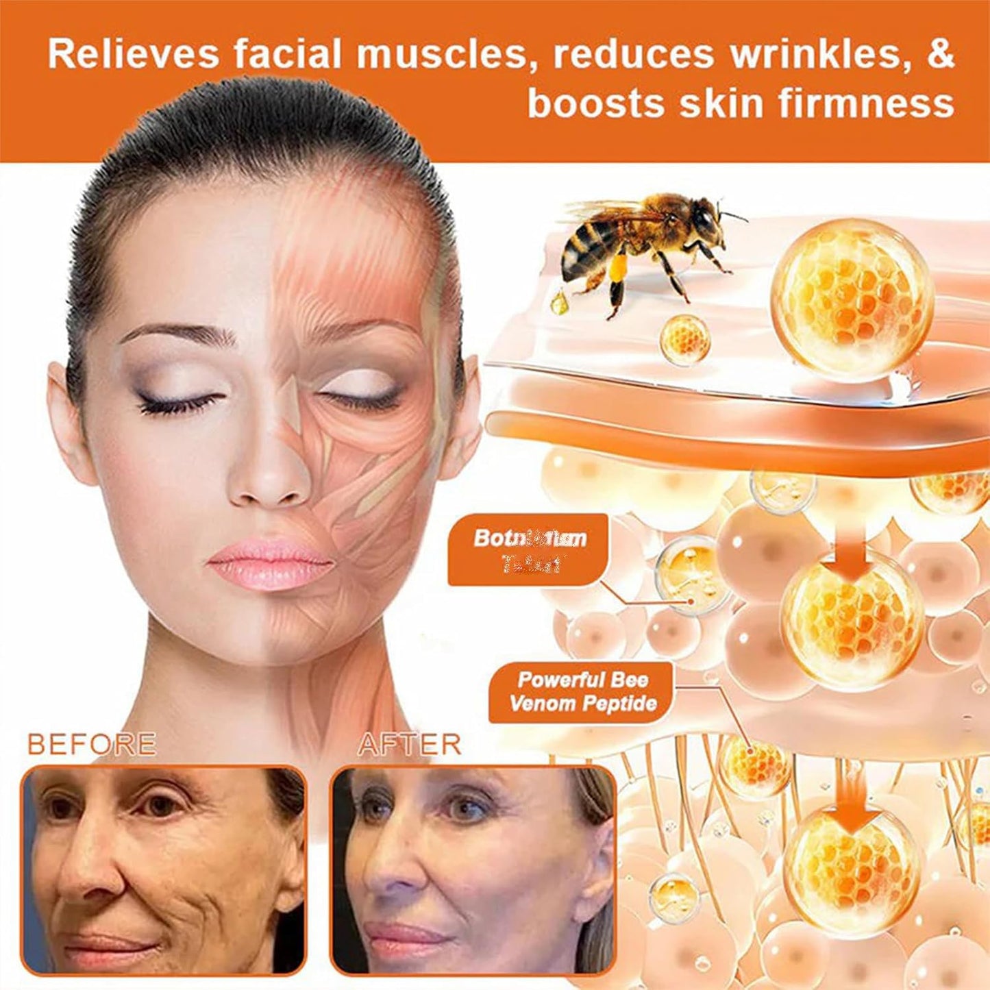 Bee Venom Skin Restoration Cream,Natural Bee Venom Comprehensive Cream,Effectively Firms skin and Reduces Imperfections Anti-Wrinkle Moisturizing for All skin Typess (2PCS)