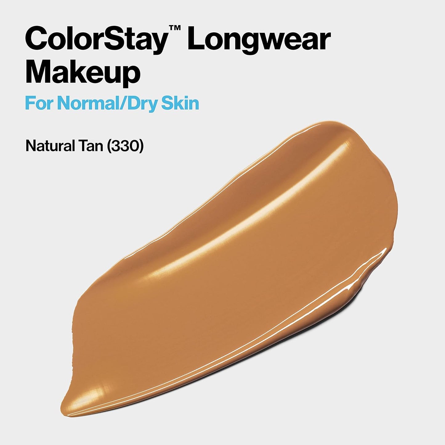 Revlon Liquid Foundation, ColorStay Face Makeup for Normal & Dry Skin, SPF 20, Longwear Medium-Full Coverage with Natural Finish, Oil Free, 330 Natural Tan, 1 Fl Oz