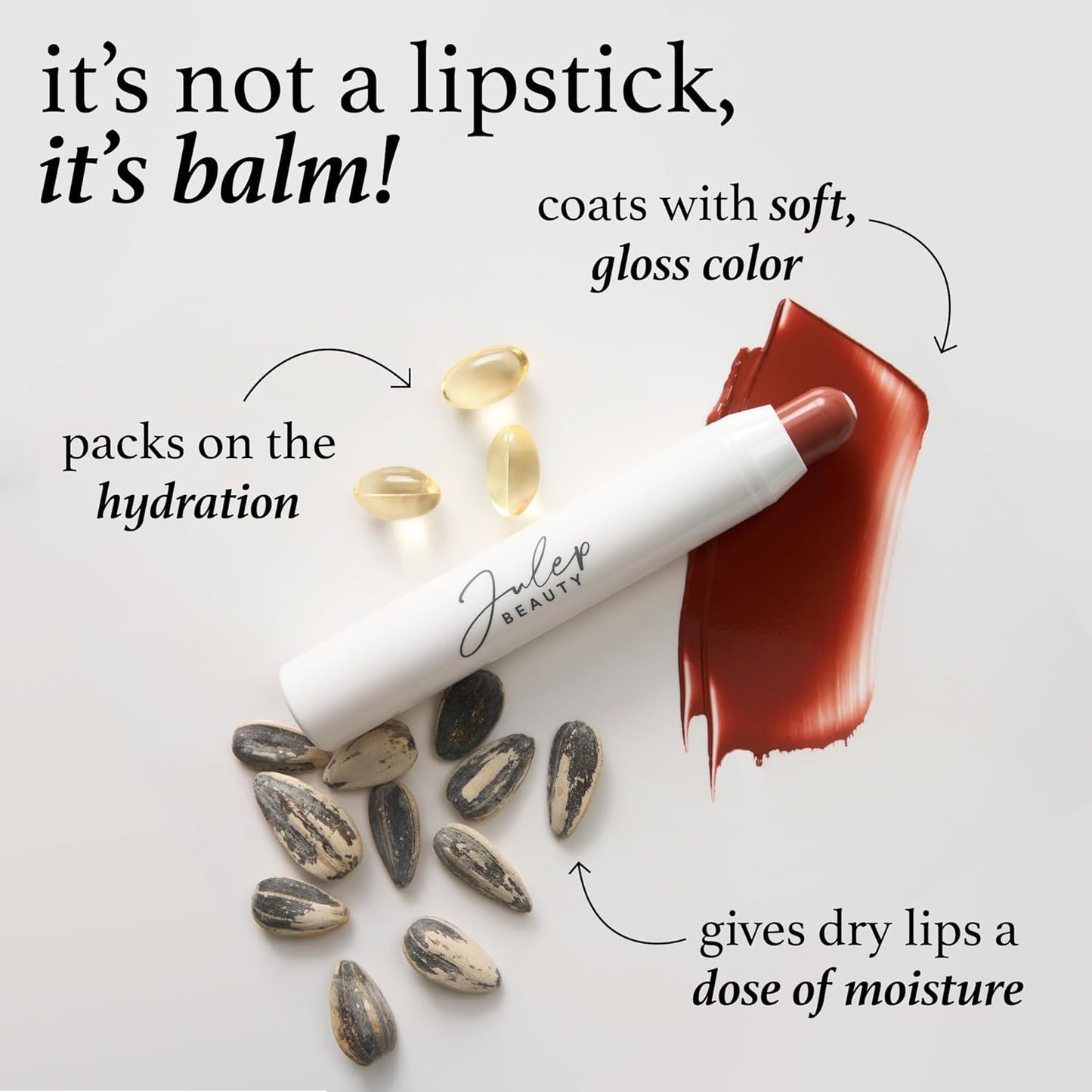 Julep It's Balm Tint of Color Lip Balm - Nectar Pink Creme | Hydrating Lip Color with Vitamin E Core | Natural Gloss Finish | Vegan & Cruelty-Free