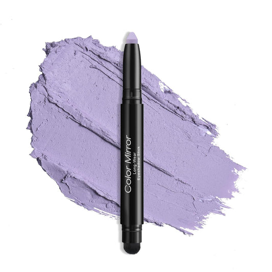 Cream Waterproof Hypoallergenic Eyeshadow Stick, long wear Metallic Glitter Matte Eye Shadow Pencil With Makeup Brush, Eye Brightener, 40 Periwinkle Matte
