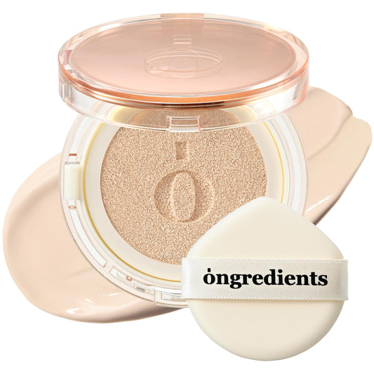 Skin Barrier Glow Cover Cushion, All-day Coverage, Glow Finish, Lightweight, Skincare-Like Texture, Non-cakey Makeup, Korean Cushion Foundation (#17C Dawn Mist, 0.49 oz)