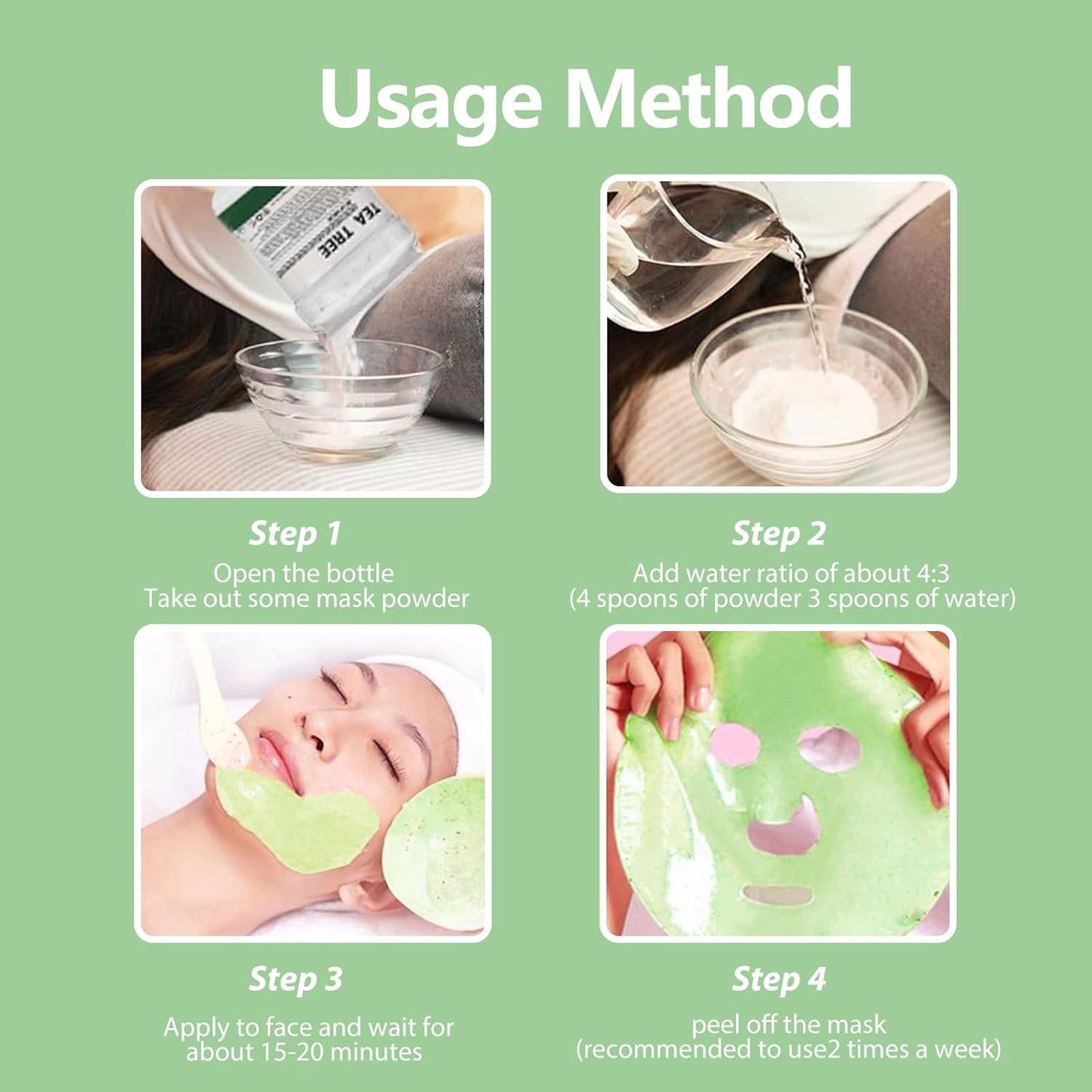 Jelly Mask for Facials, Hydrating & Moisturizing Peel-Off Rubber Gel Face Mask Skin Care for Deep Hydration & Glow, 23 Fl Oz Jar Professional Spa Use for All Skin Types with Tea Tree Essence