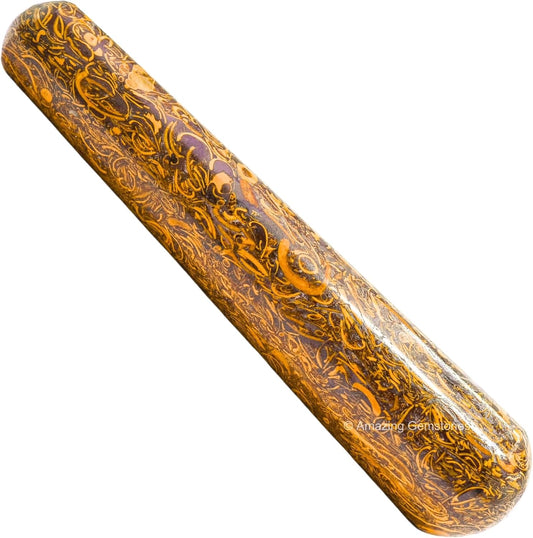 Amazing Gemstone Mariyam Jasper Crystal Wand Massage Stick - Pelvic Wand Gua Sha for Adults - Crystals and Healing Stones Massage Wands for Adults Gifts (Smooth)