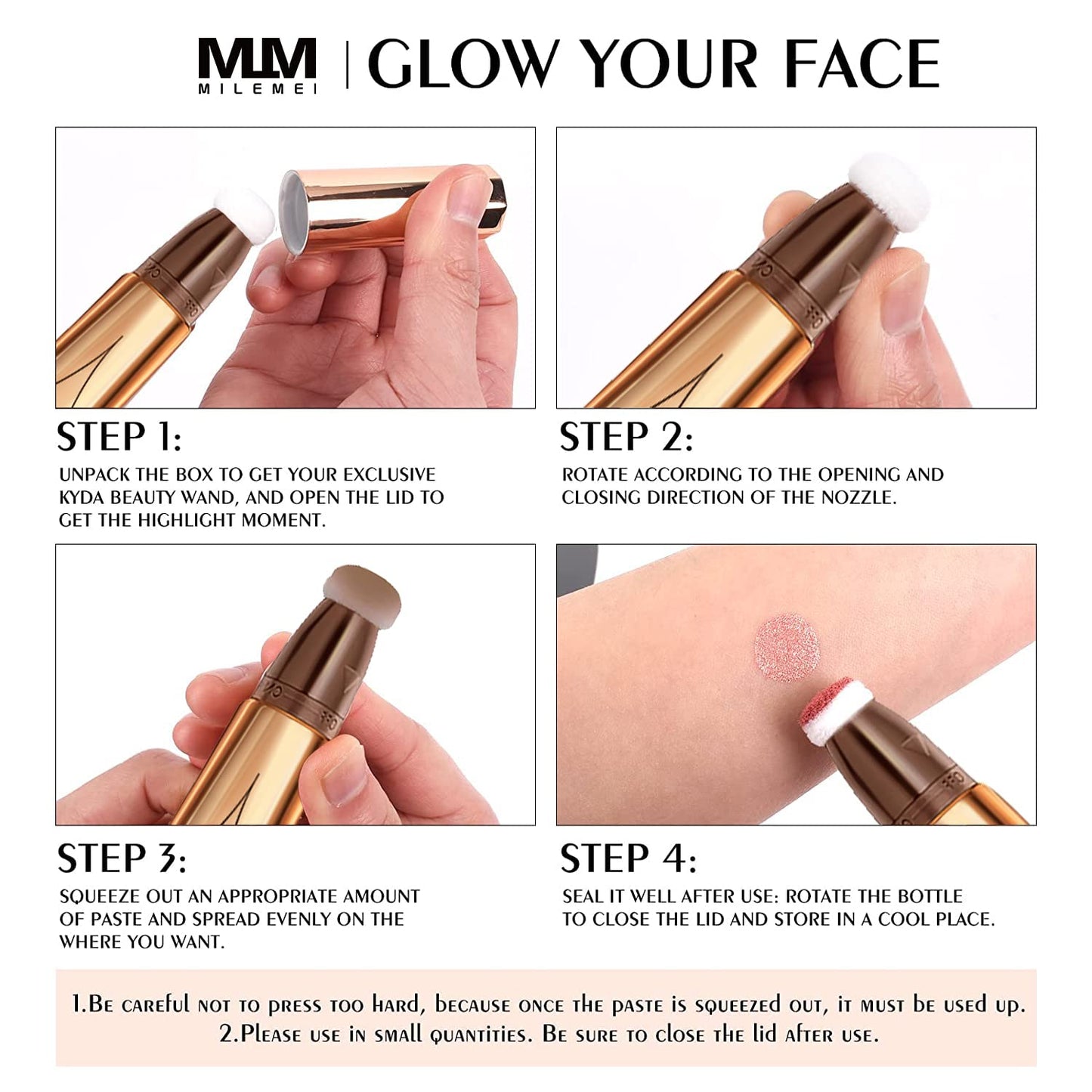 Highlighter Beauty Wand, Face Concealer Contouring With Halo Glow Liquid Filter Long Lasting & Smooth Matte Finish Liquid Illuminator Makeup Stick (05 Bronze Gold)