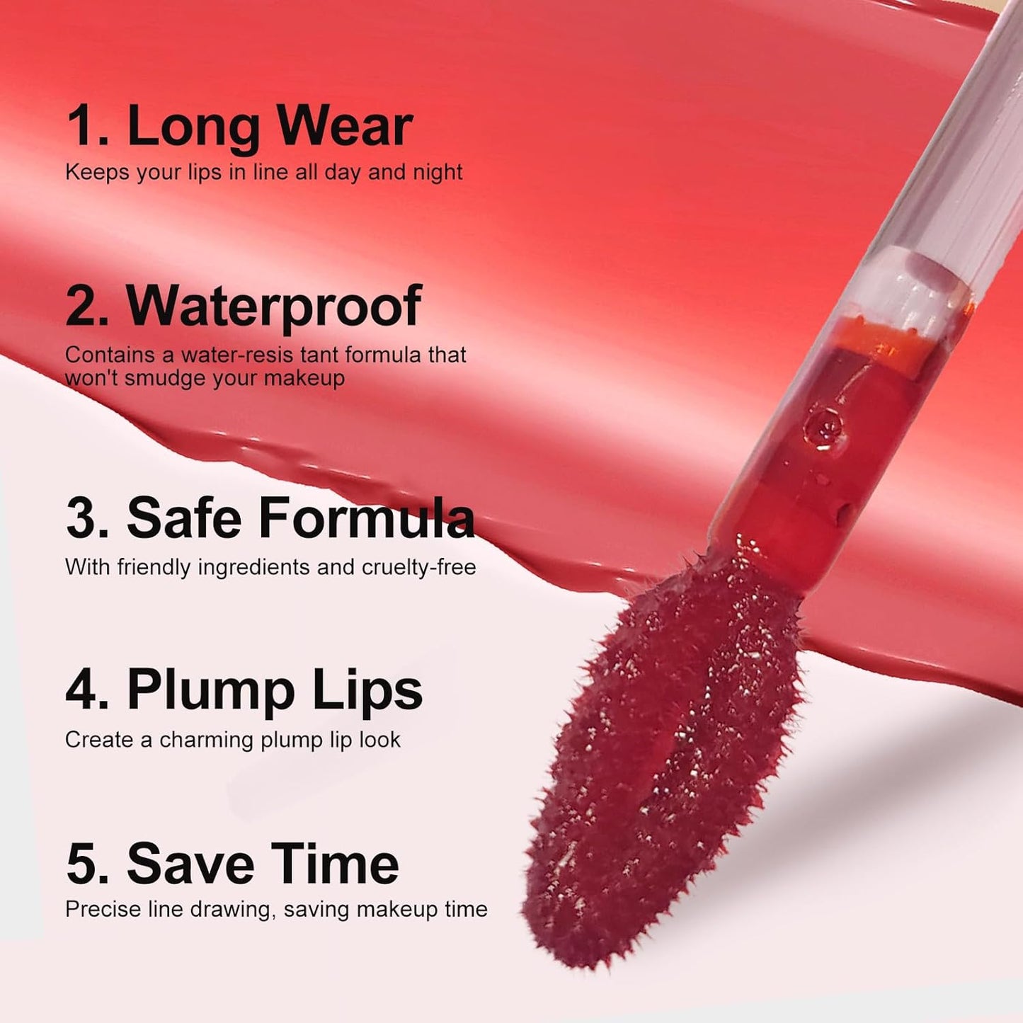Lip Liner - Lip Stain Peel Off Moisturizing Long-Lasting & Waterproof Transfer Proof & Plumping, Non-Stick Cup Lip Liner Stain Tint For All Skin Types (Mauve, 1 PCS)