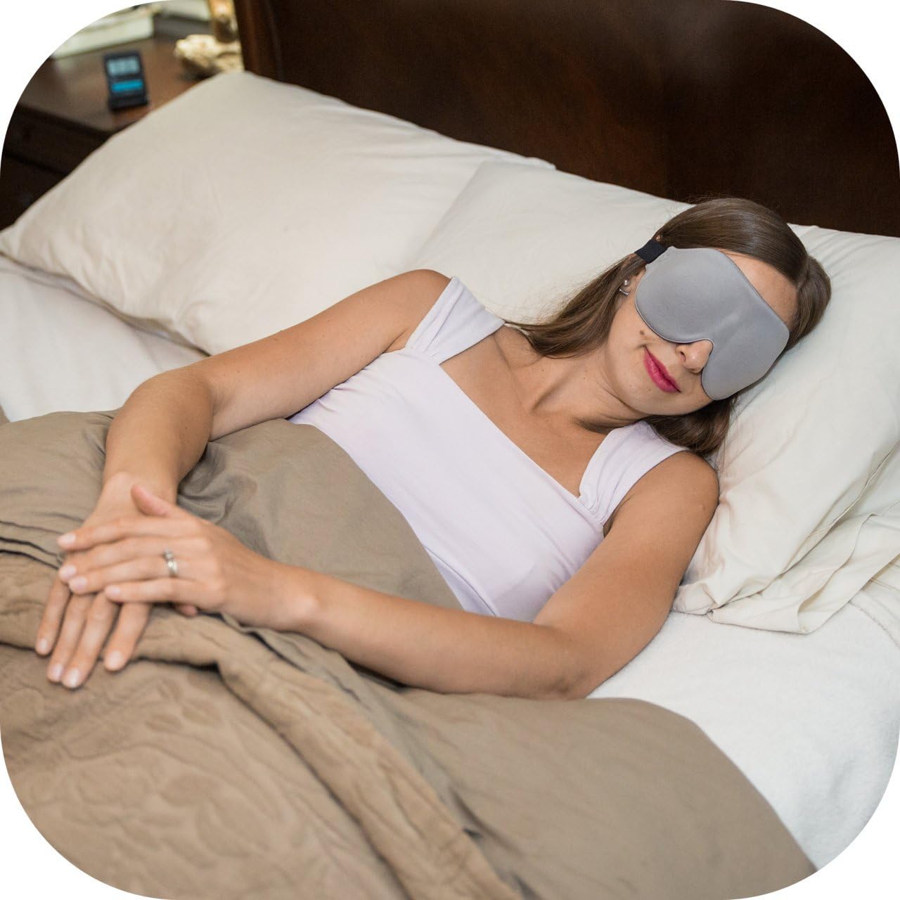 ComfyMed® Sleep Mask CM-EM17 - Best Night and Travel 3D Eye Mask for Men and Women (Grey)
